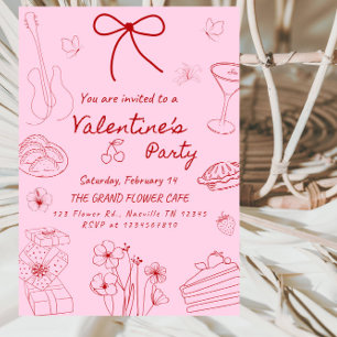 Invitation de fête de la Saint-Valentin au style d