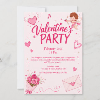 Invitation de fête de la Saint-Valentin Cupid mign