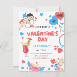 Invitation de fête de la Saint-Valentin personnali