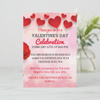 Invitation de fête de la Saint-Valentin romantique