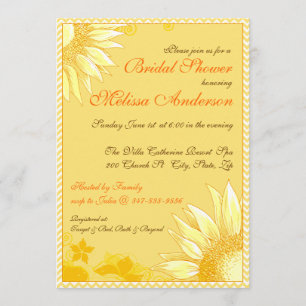 Invitation de Fête de l'mariée Chevron jaune citro