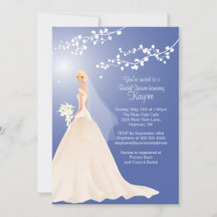 Invitation de Fête de l'mariée de mariée Bleu tend