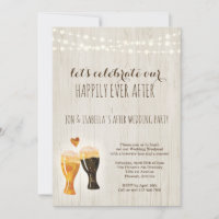 Invitation de fête de mariage à la brasserie après