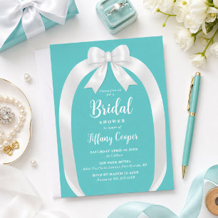 Invitation de Fête de Mariage au Ruban Turquoise