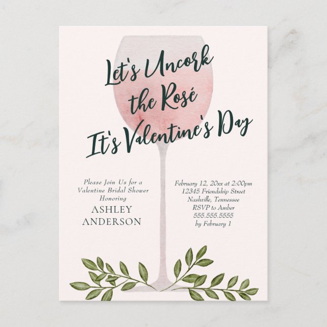 Invitation de fête de mariage de la Saint-Valentin (Devant)