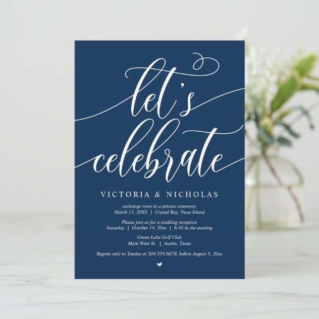 Invitation de fête de mariage en fuite, célébrons (Debout devant)