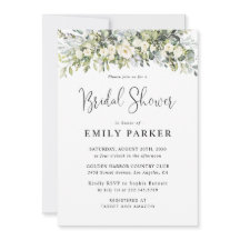Invitation de Fête de Mariage Florale Blanche