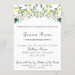 Invitation de Fête de Mariée à Thème Citron et Ver