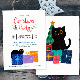 Invitation de fête de Noël à thème de café avec un