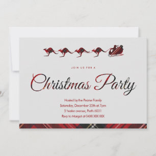 Invitation de fête de Noël australienne en flanell