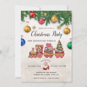 Invitation de fête de Noël botanique hivernale