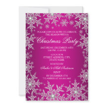 Invitation de fête de Noël Crystal Snowflake Hot P