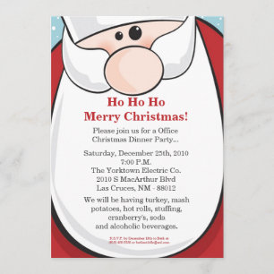 invitation de fête de Noël de 5x7 le père noël