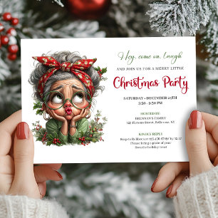Invitation de fête de Noël de grand-mère de dessin