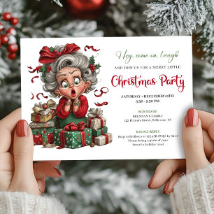 Invitation de fête de Noël de grand-mère fantaisis