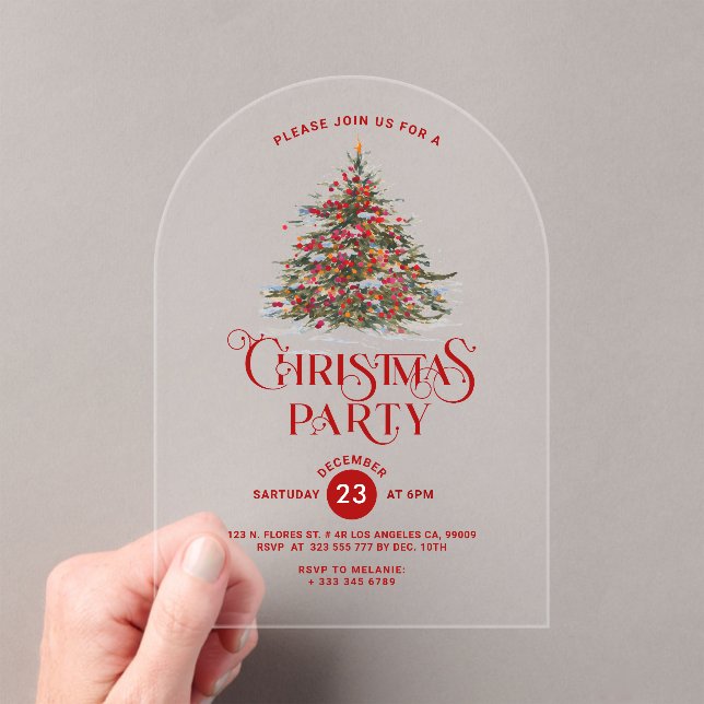 Invitation de fête de Noël de l'arbre de Noël déco (In situ (ordinateur de poche))