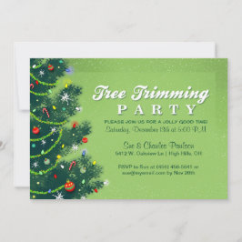 Invitation de fête de Noël de règlage d'arbre
