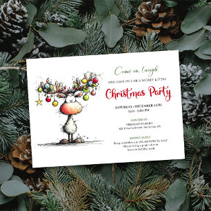 Invitation de fête de Noël de renne chic et excent