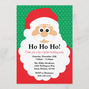 Invitation de fête de Noël du père noël