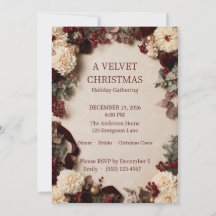 Invitation de fête de Noël élégante avec Dahlia Bo