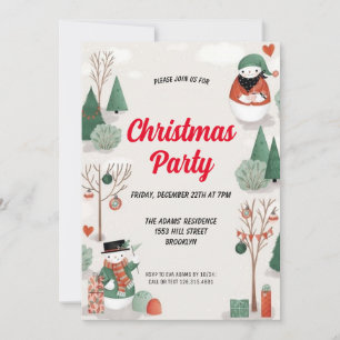 Invitation de fête de Noël en aquarelle