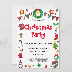 Invitation de fête de Noël en aquarelle