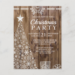 Invitation de fête de Noël en bois rustique