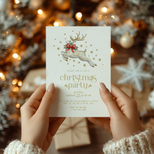 Invitation de fête de Noël en typographie dorée Re