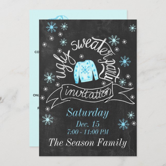 Invitation de fête de Noël moche (Devant / Derrière)