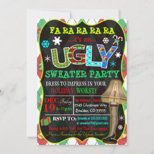 Invitation de fête de Noël moche