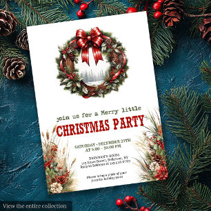 Invitation de fête de Noël occidentale avec chapea