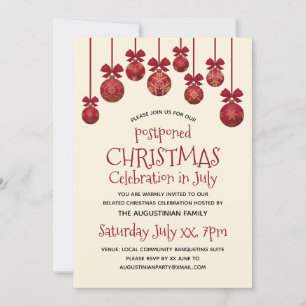 Invitation de fête de Noël reportée en juillet