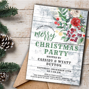 Invitation de fête de Noël rustique