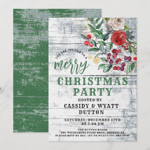 Invitation de fête de Noël rustique
