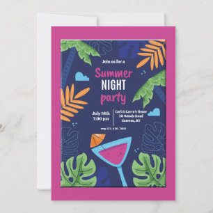 Invitation de fête de nuit d'été