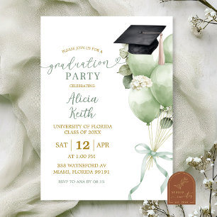 Invitation de fête de remise de diplômes avec ball