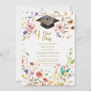 Invitation de fête de remise de diplômes chapeau p