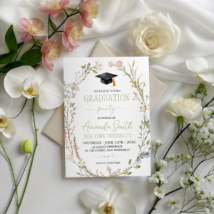 Invitation de fête de remise des diplômes aux fleu
