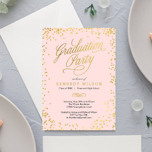 Invitation de fête de remise des diplômes avec con