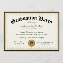 Invitation de fête de remise des diplômes de