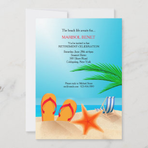 Invitation de fête de retraite à Sandy Beach
