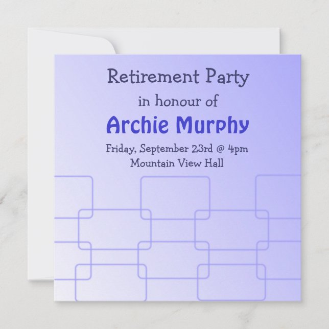 Invitation de fête de retraite élégante (Devant)