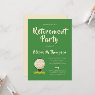 Invitation de fête de retraite sur le thème de gol