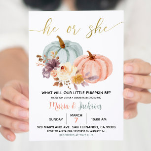 Invitation de fête de révélation du sexe de bébé a