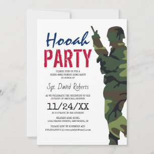Invitation de fête de soldat militaire