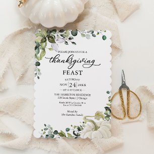 Invitation de fête de Thanksgiving Citrouille Vert