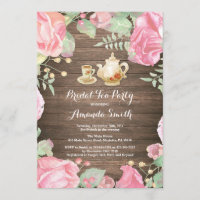 Invitation de fête de thé de douche de mariée rust