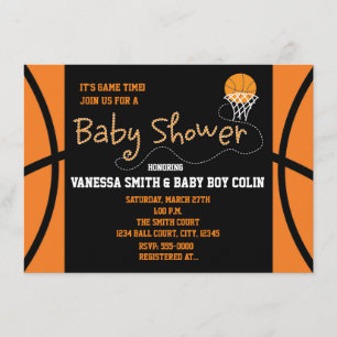 Invitation de fête de typographie BASKETBALL BABY