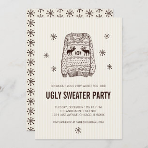 Invitation de fête de vacances de Sweater