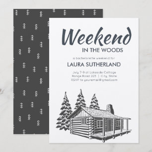 Invitation de fête de weekend en forêt